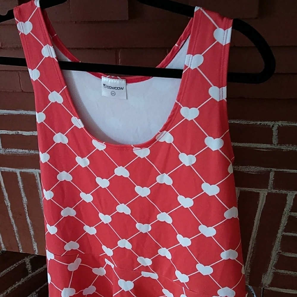 2XL Heart print sleeveless dress